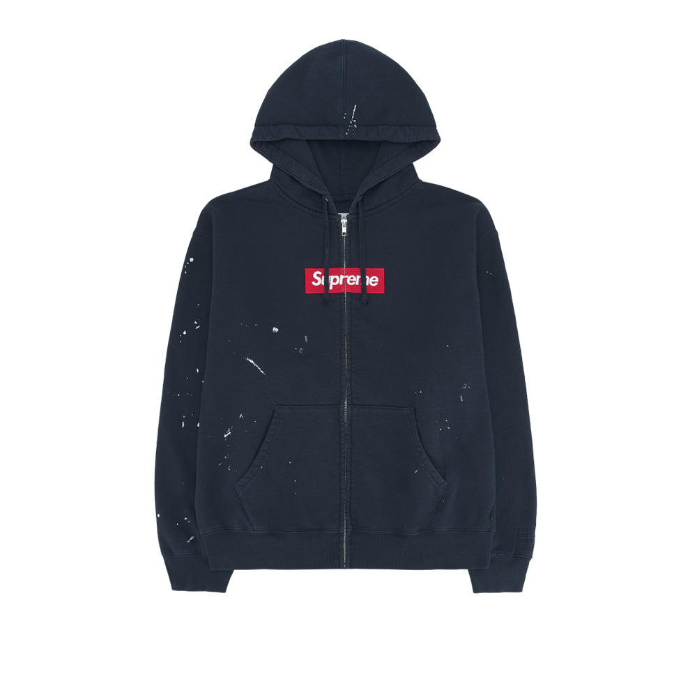 Supreme 슈프림 x MM6 메종 마르지엘라 박스로고 집업 후드 스웨트셔츠 네이비