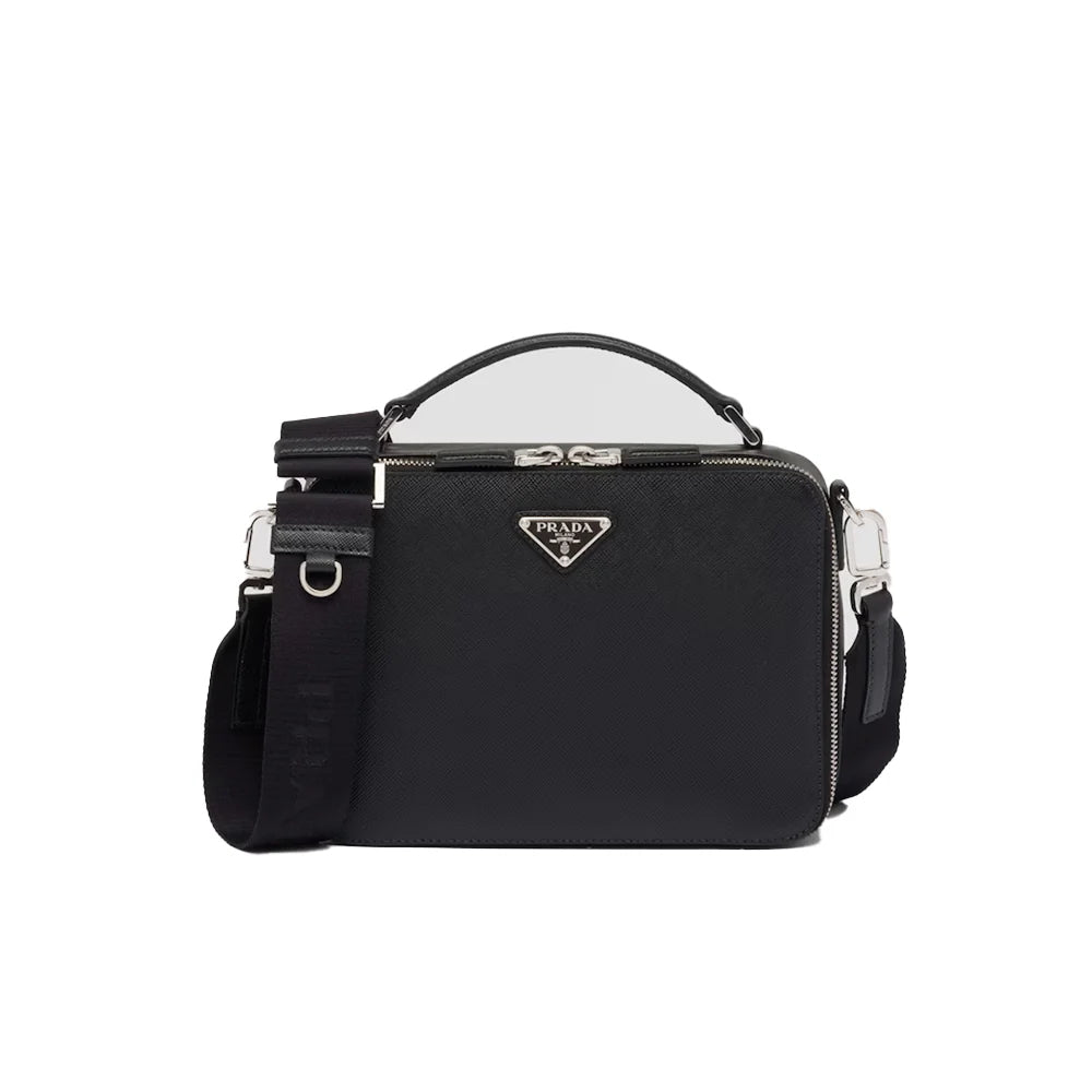 PRADA 사피아노 레더 브리크 백 블랙