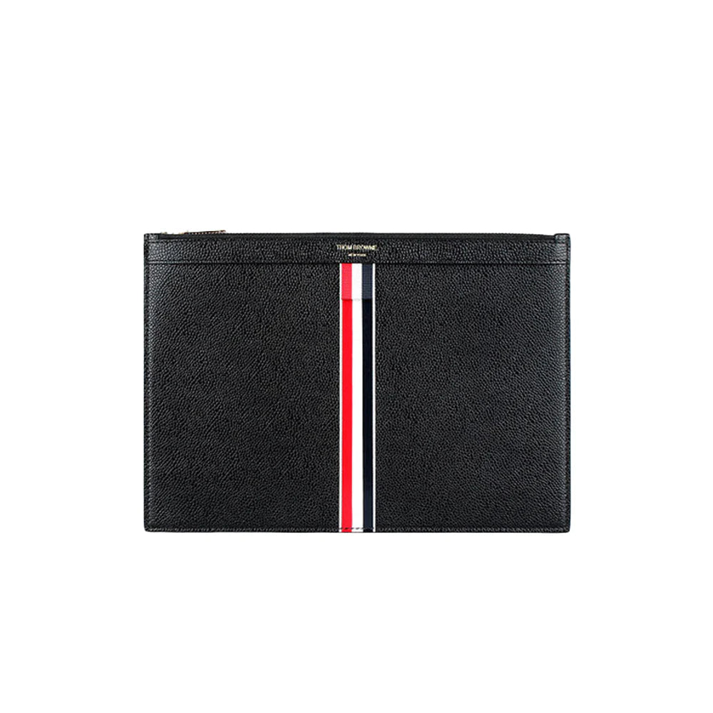 THOM BROWNE 페블 그레인 태블릿 클러치백