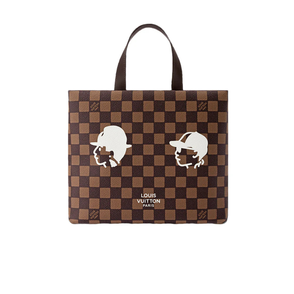 LOUIS VUITTON 미니 쇼퍼 토트 퍼렐 X 니고 브라운