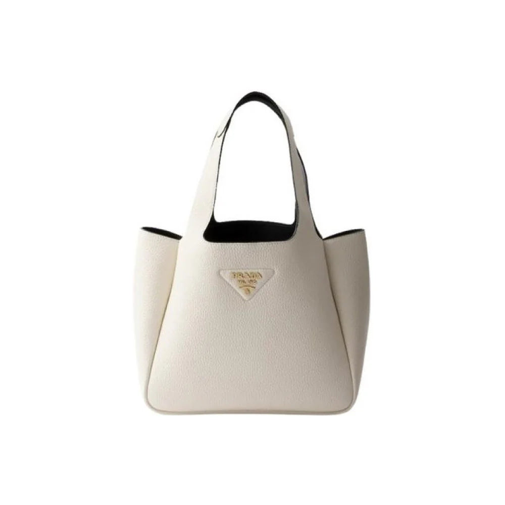 PRADA 스몰 레더 토트백 화이트