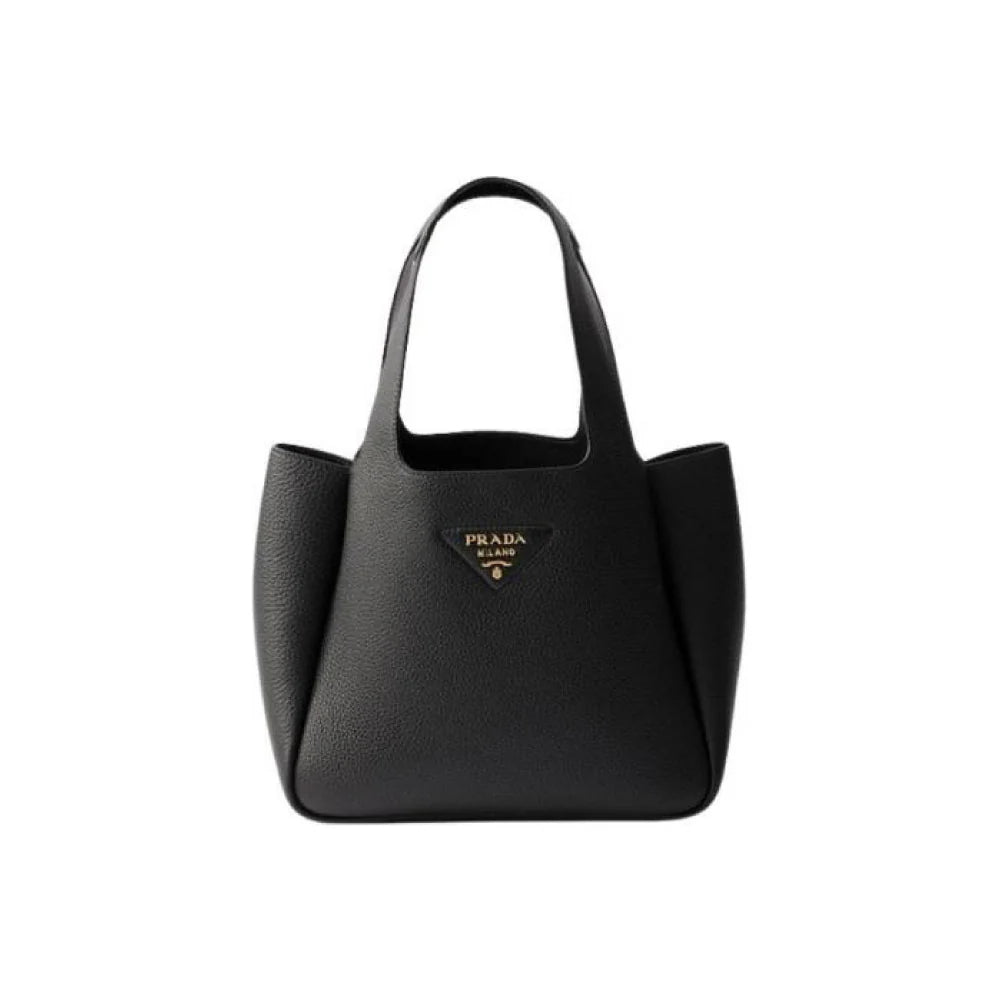 PRADA 스몰 레더 토트백 블랙