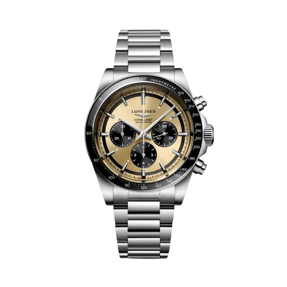 LONGINES 콘퀘스트 크로노그래프 오토메틱 42 브라운 다이얼