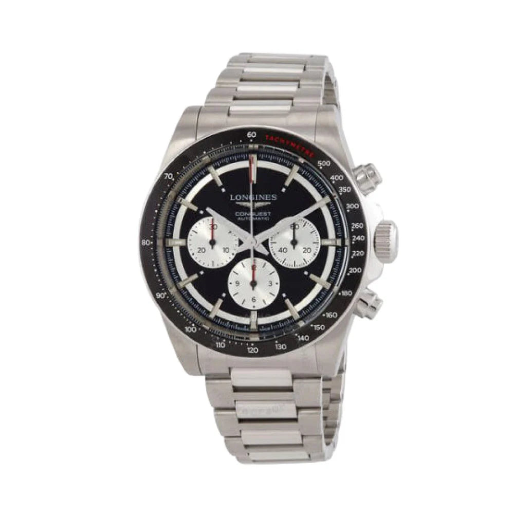 LONGINES 콘퀘스트 크로노그래프 오토메틱 42 블랙 다이얼