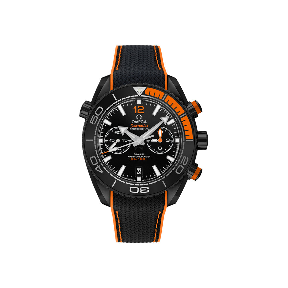 OMEGA 오메가 씨마스터 플래닛 오션 600M 크로노그래프 오렌지 믹스 블랙 세라믹 케이스 45.5mm