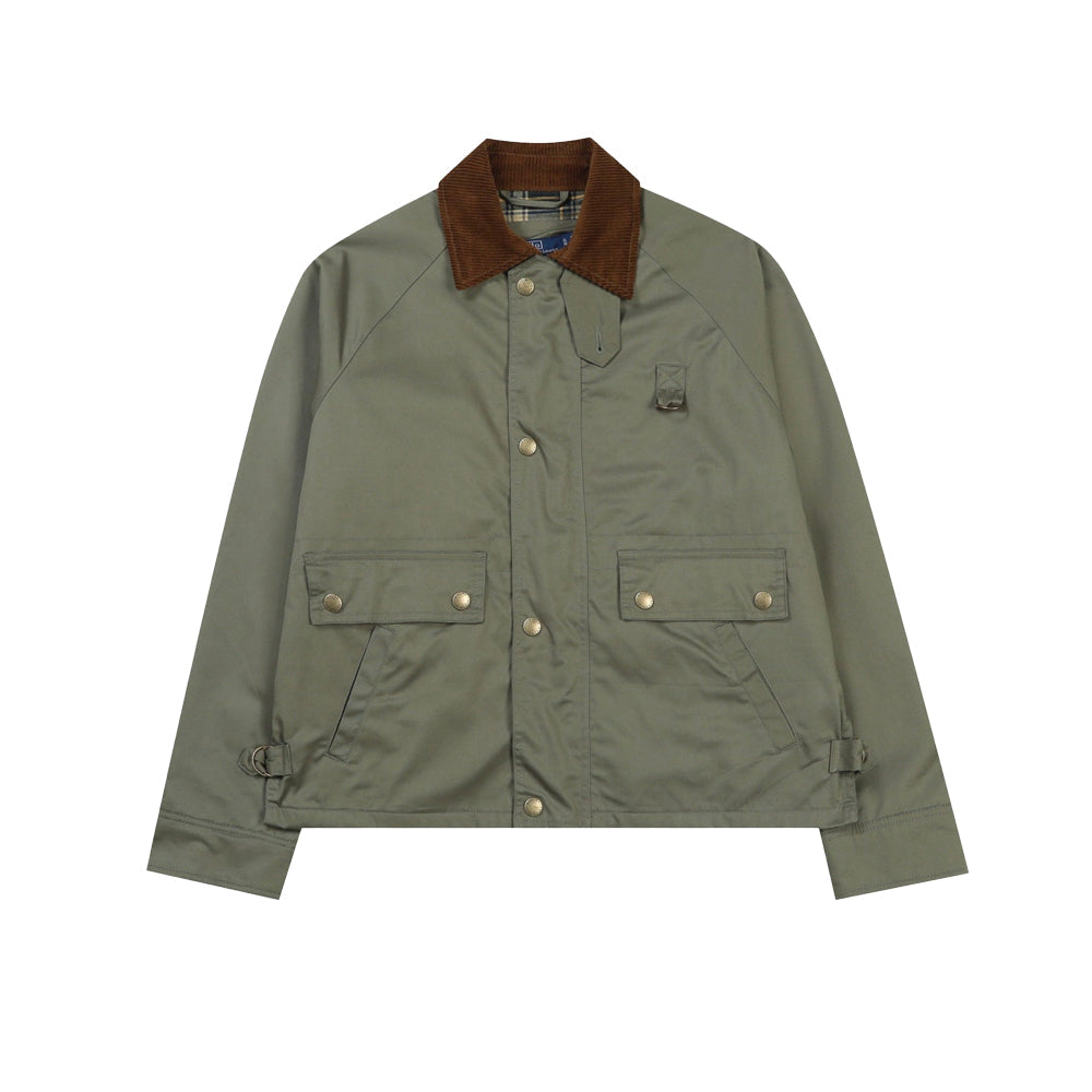 Polo Ralph Lauren 폴로 랄프 로렌 크롭 코튼 유틸리티 재킷 컴퍼니 올리브