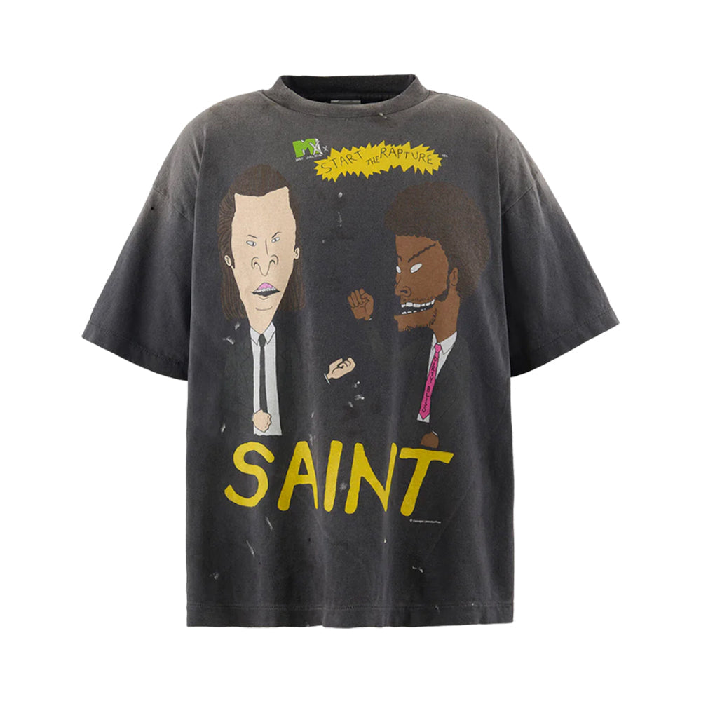 Saint Mxxxxxx 세인트 마이클 랩처 숏슬리브 티셔츠 블랙