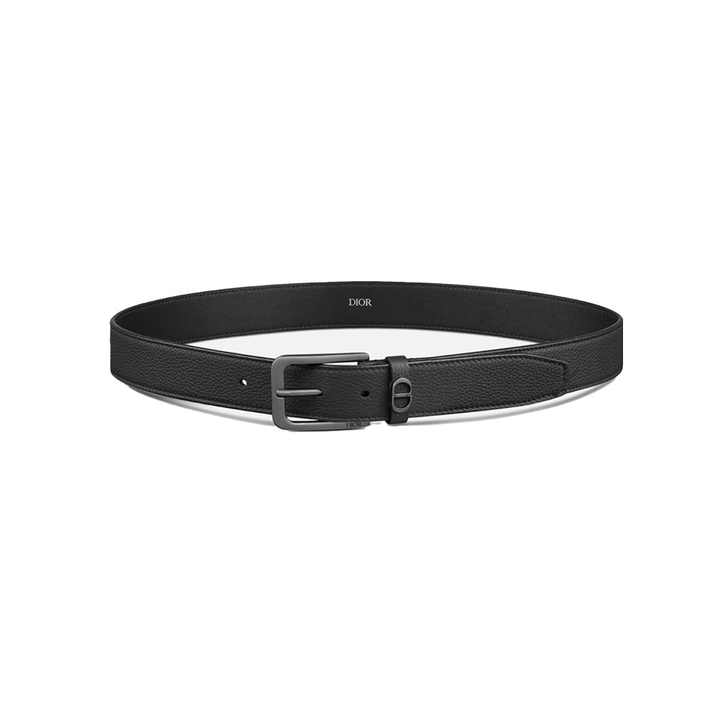Dior 디올 33mm CD 아이콘 벨트 그레인드 카프스킨 블랙