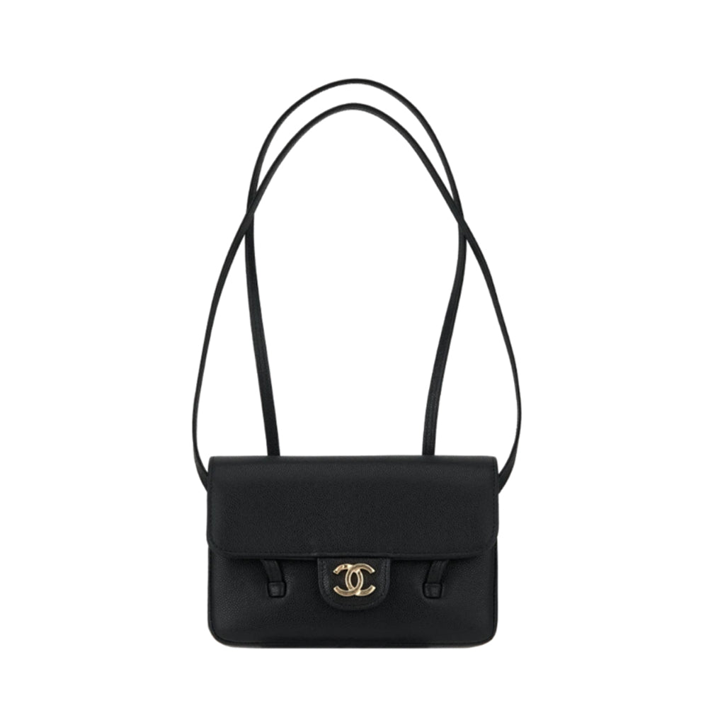 Chanel 샤넬 프레피 코코 가죽 스트랩 클러치 백 *국내배송*