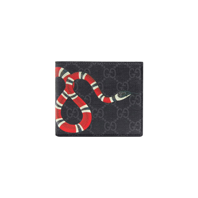 Gucci 구찌 킹스네이크 프린트 GG 슈프림 반지갑 블랙
