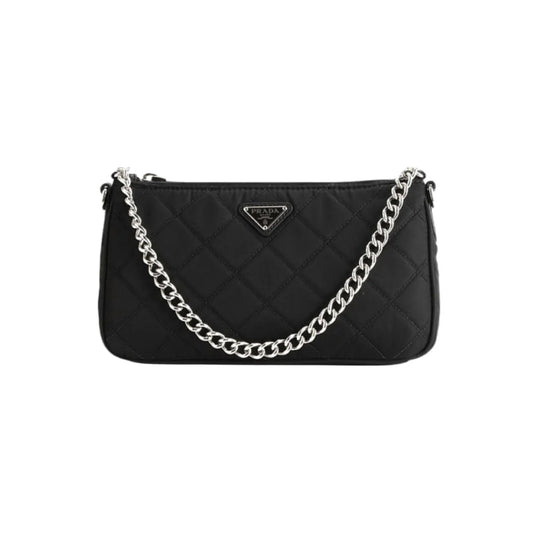 PRADA 나일론 퀼티드 체인 숄더백 블랙