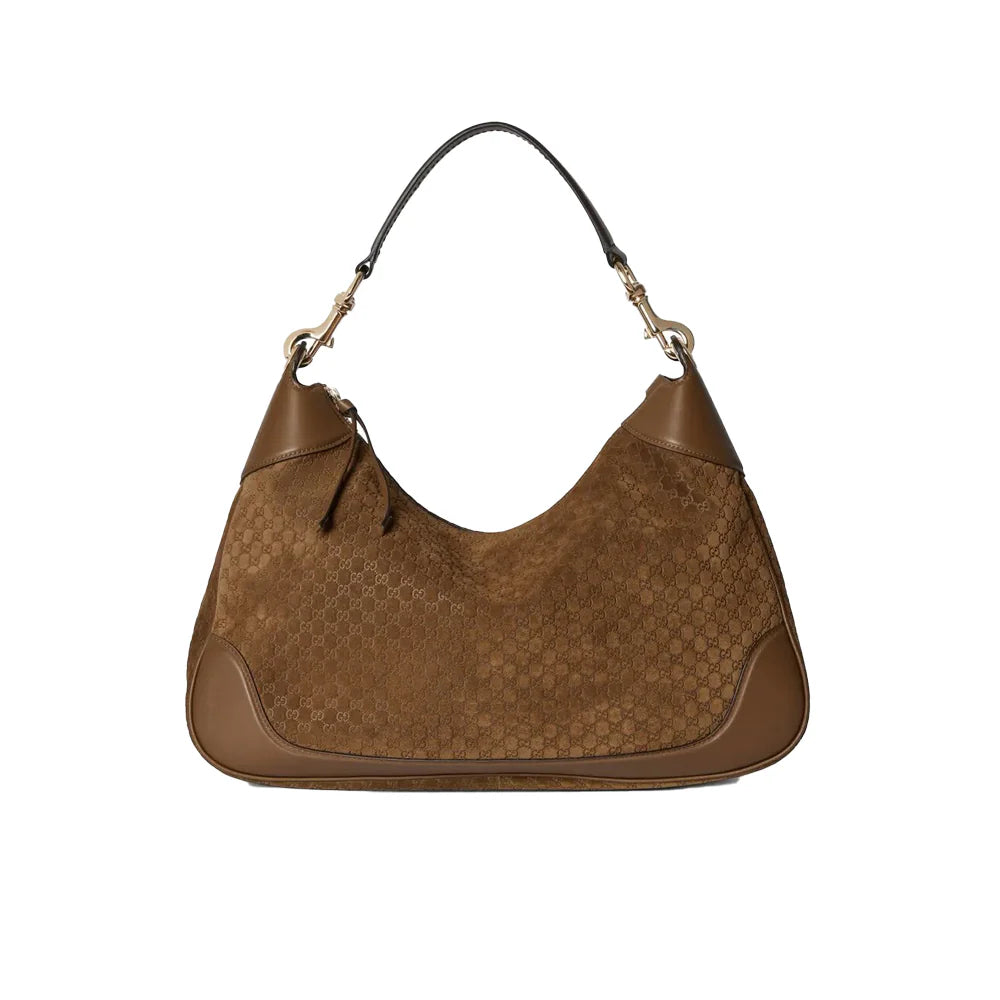 GUCCI 미디움 숄더백 브라운 스웨이드