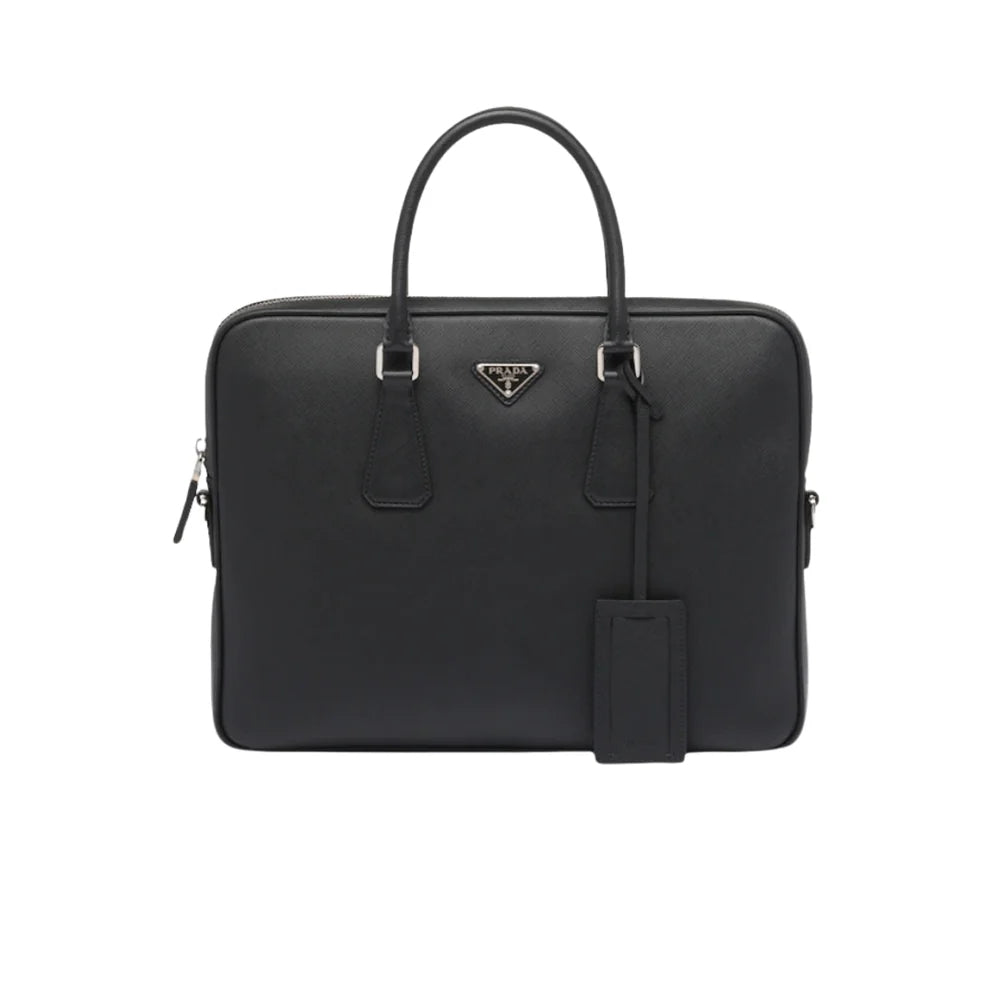 PRADA 사피아노 레더 워크백 블랙