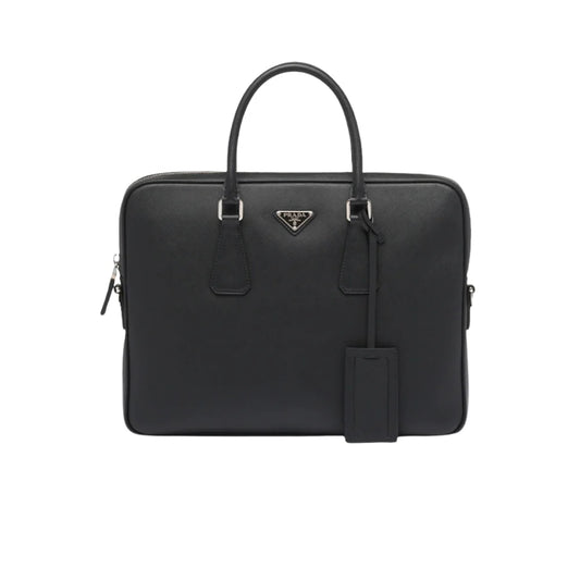 PRADA 사피아노 레더 워크백 블랙