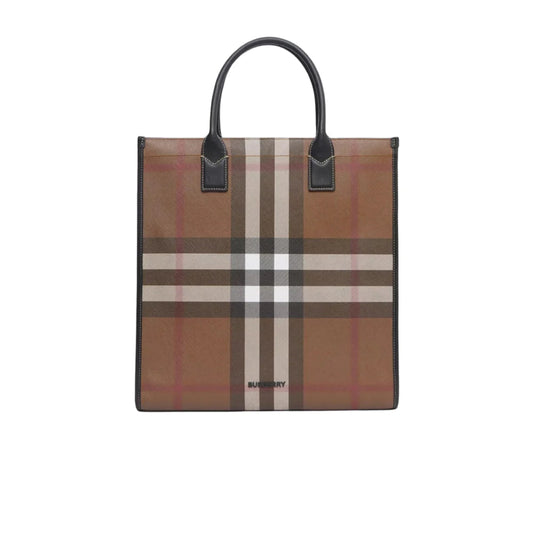 BURBERRY 데니 토트백 브라운