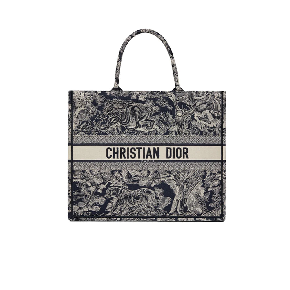 DIOR 북 토트백 블루 에크루 리버스(미디움,라지)