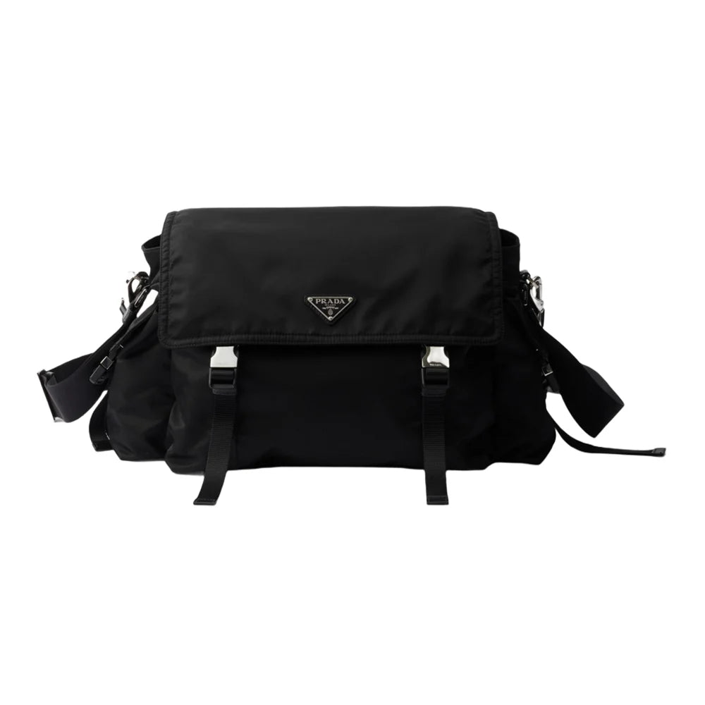 PRADA 익스플로어 리나일론 앤 레더 백 블랙