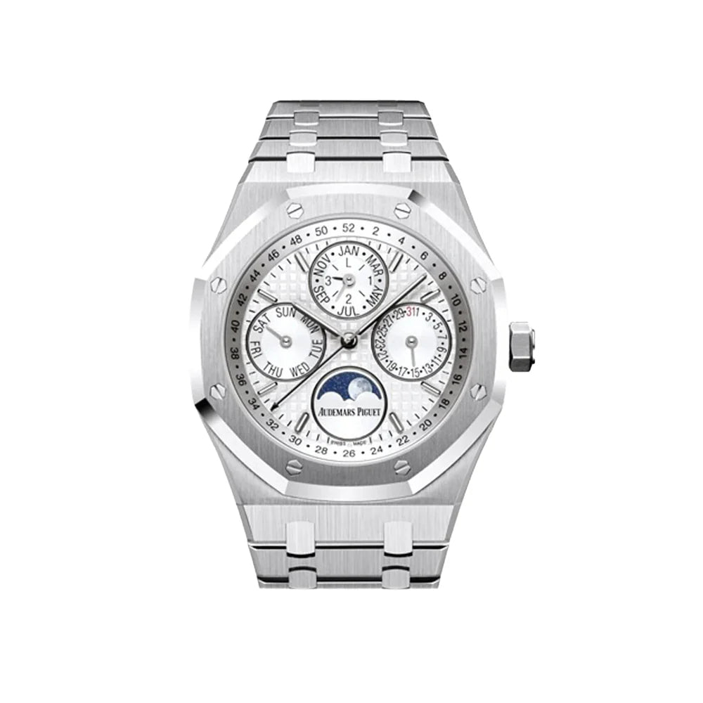 AUDEMARS PIGUET 로열 오크 실버 톤 다이얼 워치