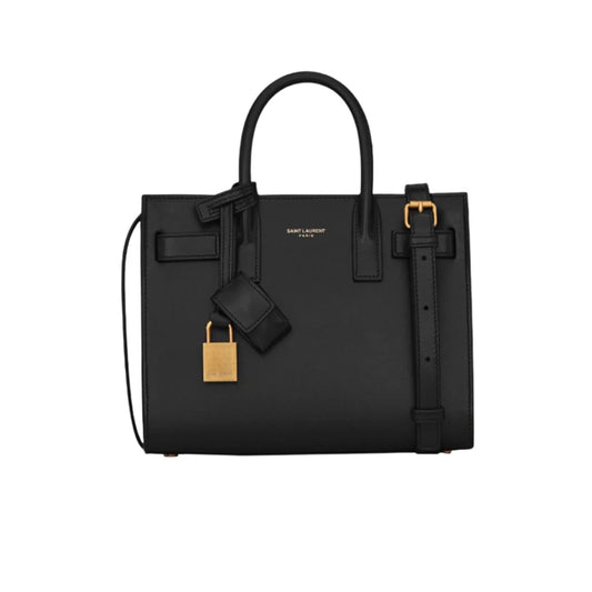 SAINT LAURENT 스무스 레더 클래식 삭 드 주로 나노 블랙