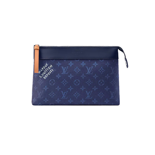 LOUIS VUITTON 포쉐트 보아주 수플 클러치백 네이비