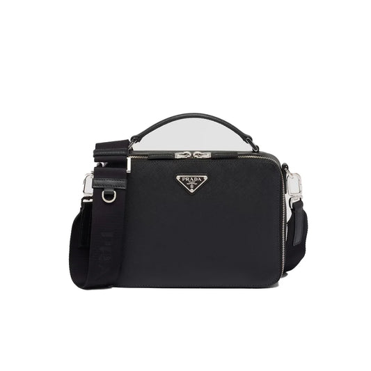 PRADA 사피아노 레더 브리크 백 블랙