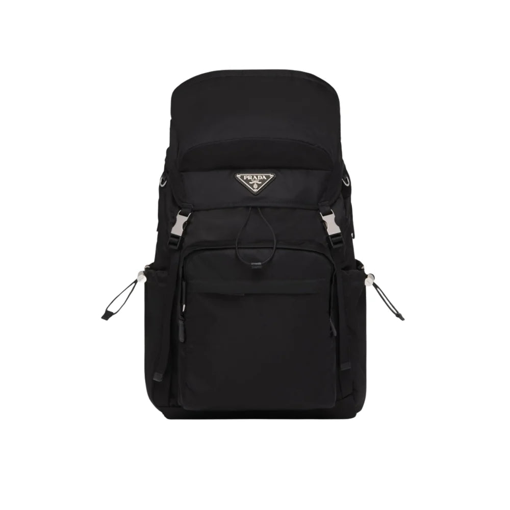 PRADA 리나일론 사피아노 레더 백팩 블랙