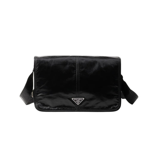PRADA 레더 숄더백 블랙