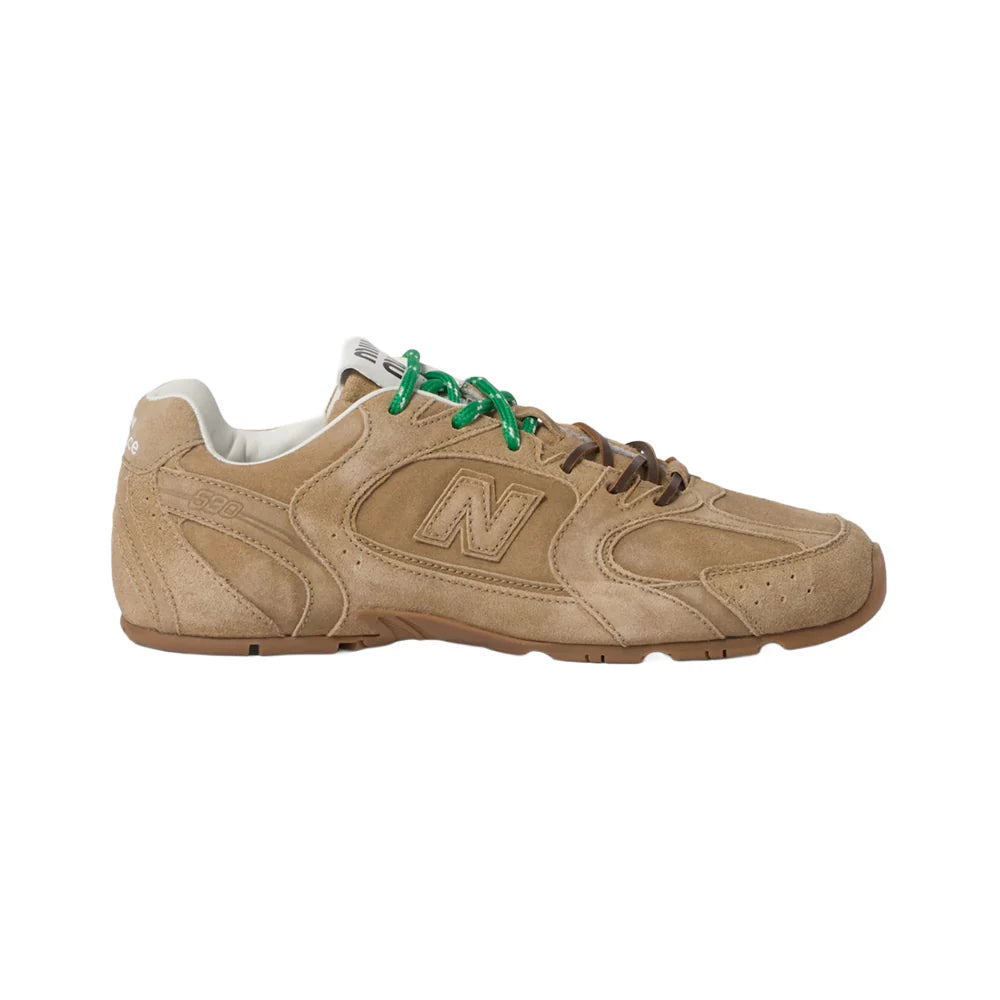 (W)NEW BALANCE x 미우미우 530 스웨이드 메쉬 스니커즈 에크루