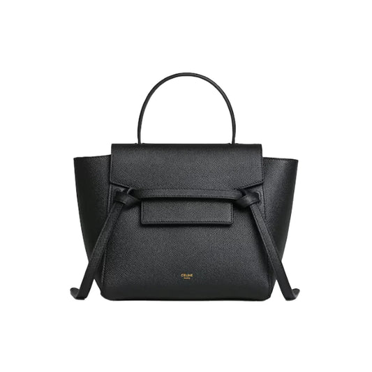 CELINE 셀린느 그레인드 카프스킨 나노 벨트백 블랙
