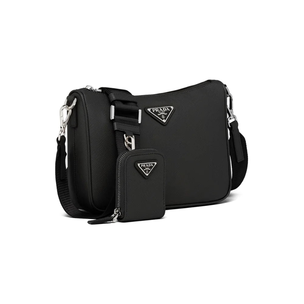 PRADA 사피아노 메신저 레더 숄더백