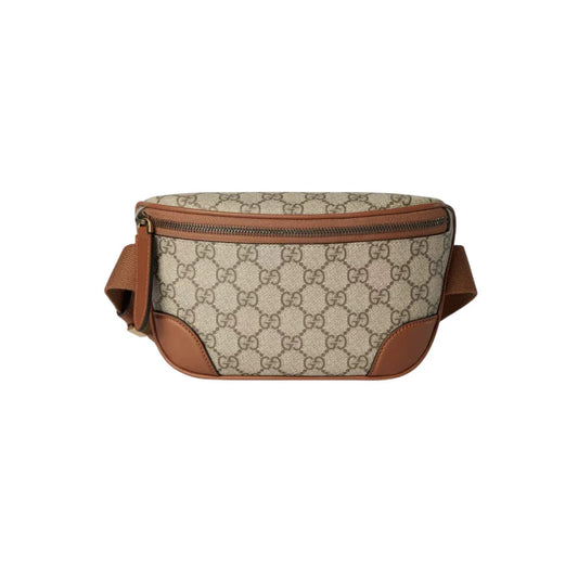 GUCCI 구찌 GG 엠블럼 스몰 벨트백 베이지 다크 브라운