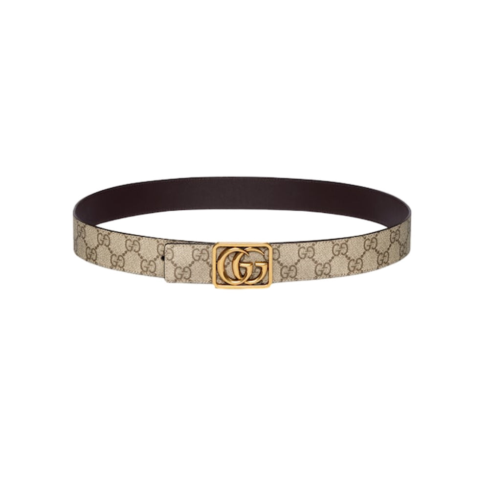 Gucci 구찌 리버시블 GG 마몽 벨트 베이지 다크 브라운