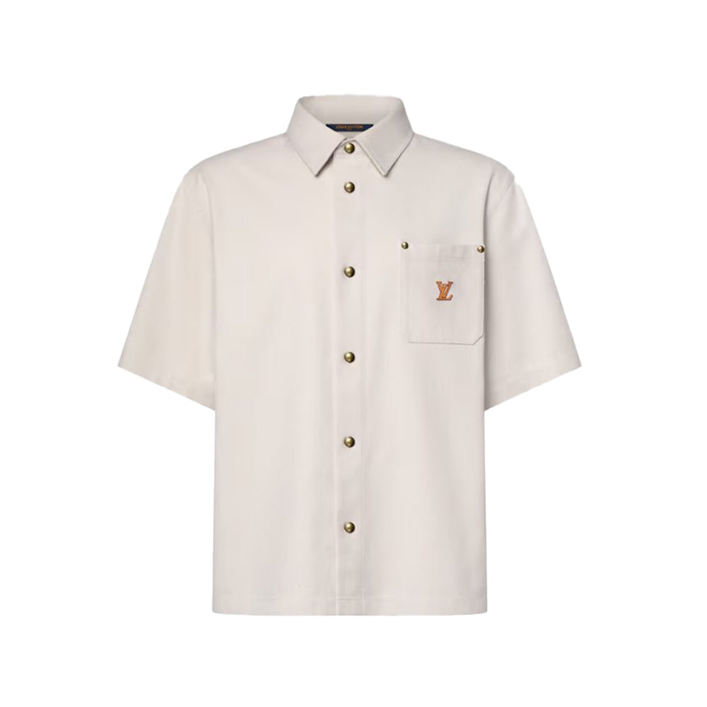 Louis Vuitton 루이비통 쇼트 슬리브드 실크 코튼 셔츠 에크루