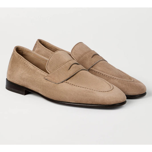 Brunello Cucinelli 브루넬로 쿠치넬리 스웨이드 소프트 페니로퍼 라이트 브라운 *국내배송*
