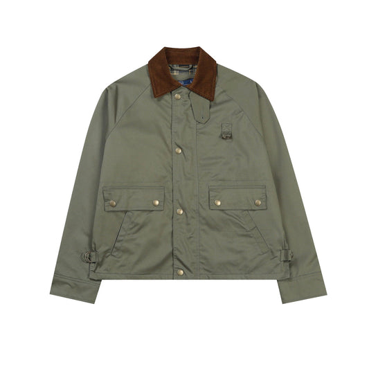 Polo Ralph Lauren 폴로 랄프 로렌 크롭 코튼 유틸리티 재킷 컴퍼니 올리브