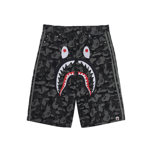 Adidas x BAPE 아디다스 x 베이프 샤크 데님 쇼츠 블랙