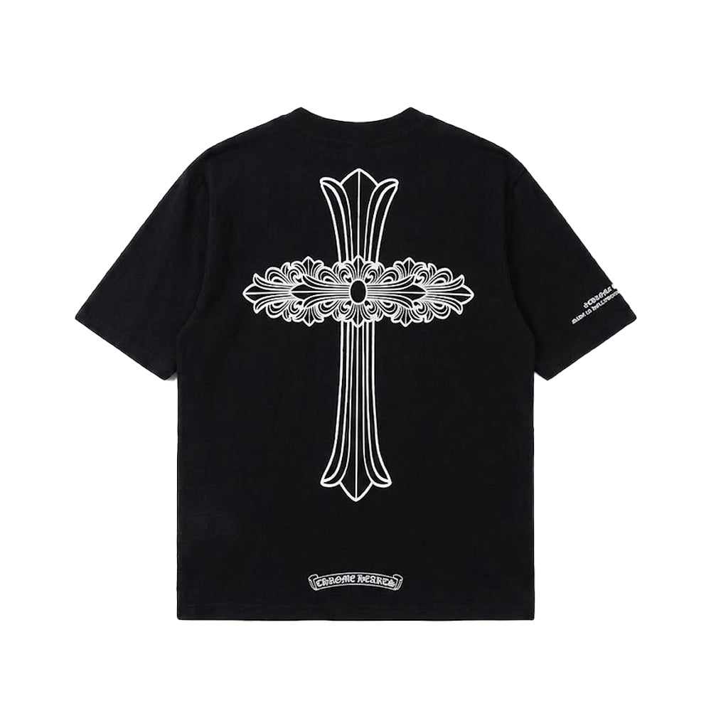 Chrome Hearts 크롬하츠 플로랄 크로스 로고 포켓 반팔 티셔츠 블랙/화이트 *국내배송*