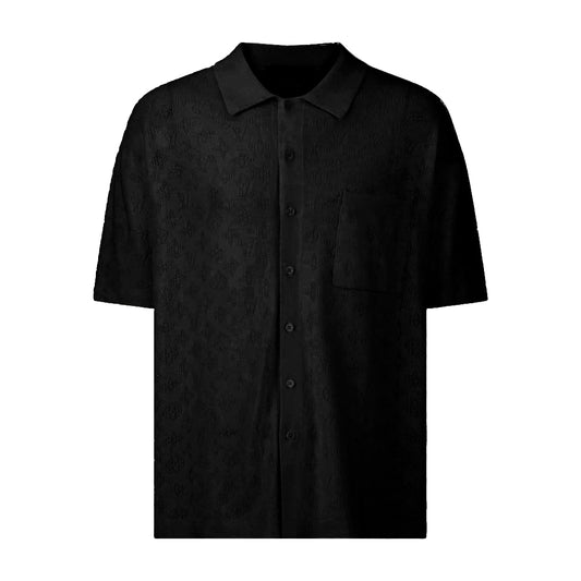 Louis Vuitton 루이비통 모노그램 포인텔 코튼 쇼트 슬리브드 셔츠 블랙 *국내배송*
