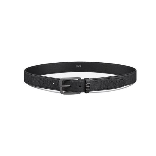 Dior 디올 33mm CD 아이콘 벨트 그레인드 카프스킨 블랙