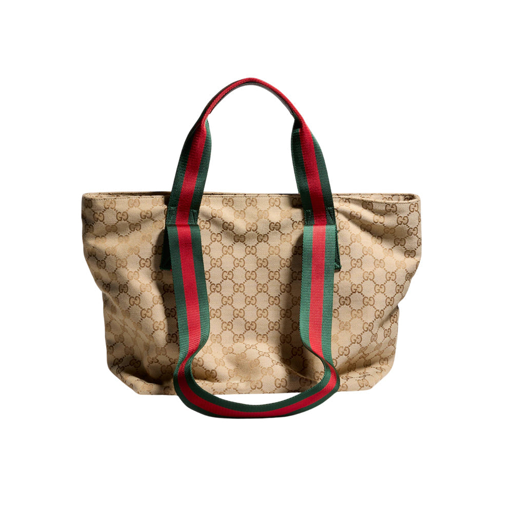 Gucci 구찌 GG 스몰 토트백 샌드/다크 브라운 GG 캔버스