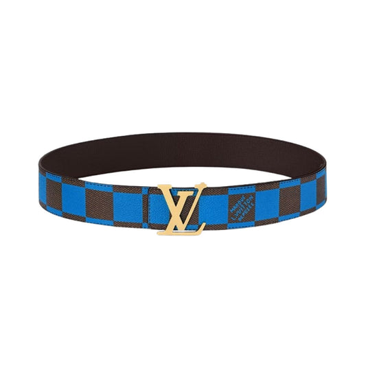Louis Vuitton 루이비통 LV 이니셜 40mm 리버시블 벨트 다미에 팝 블루