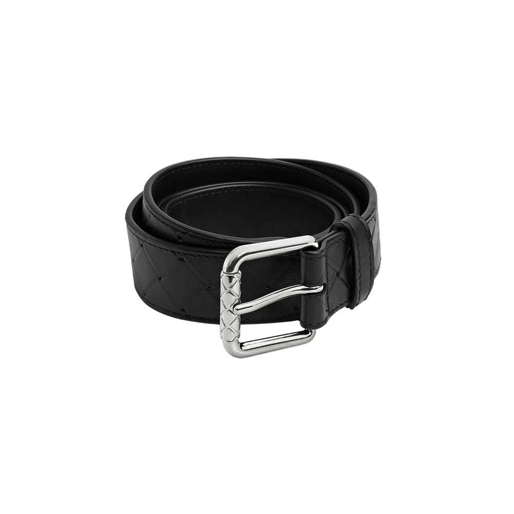 Bottega Veneta 보테가 베네타 인트레치아토 스탬프 벨트 블랙