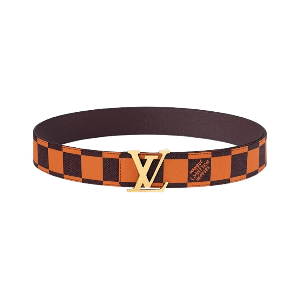Louis Vuitton 루이비통 LV 이니셜 40mm 리버시블 벨트 다미에 팝 오렌지