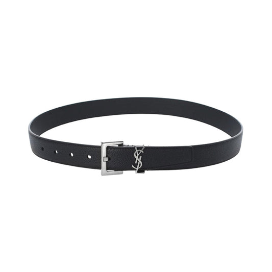 Saint Laurent 생로랑 카산드라 그레인 가죽 벨트 실버
