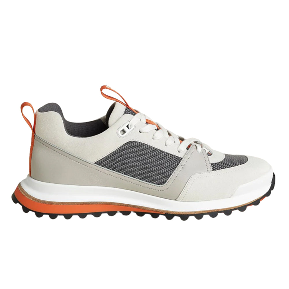 Hermes 에르메스 리더 스니커즈 트윌 카프스킨 스웨이드 고트스킨 & 멀티꼴로르 그리 쿼츠 *국내배송*