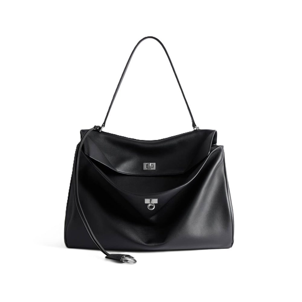 Balenciaga 발렌시아가 로데오 핸드백 라지 그레인드 카프스킨 블랙