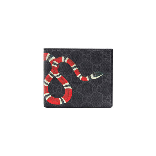 Gucci 구찌 킹스네이크 프린트 GG 슈프림 반지갑 블랙