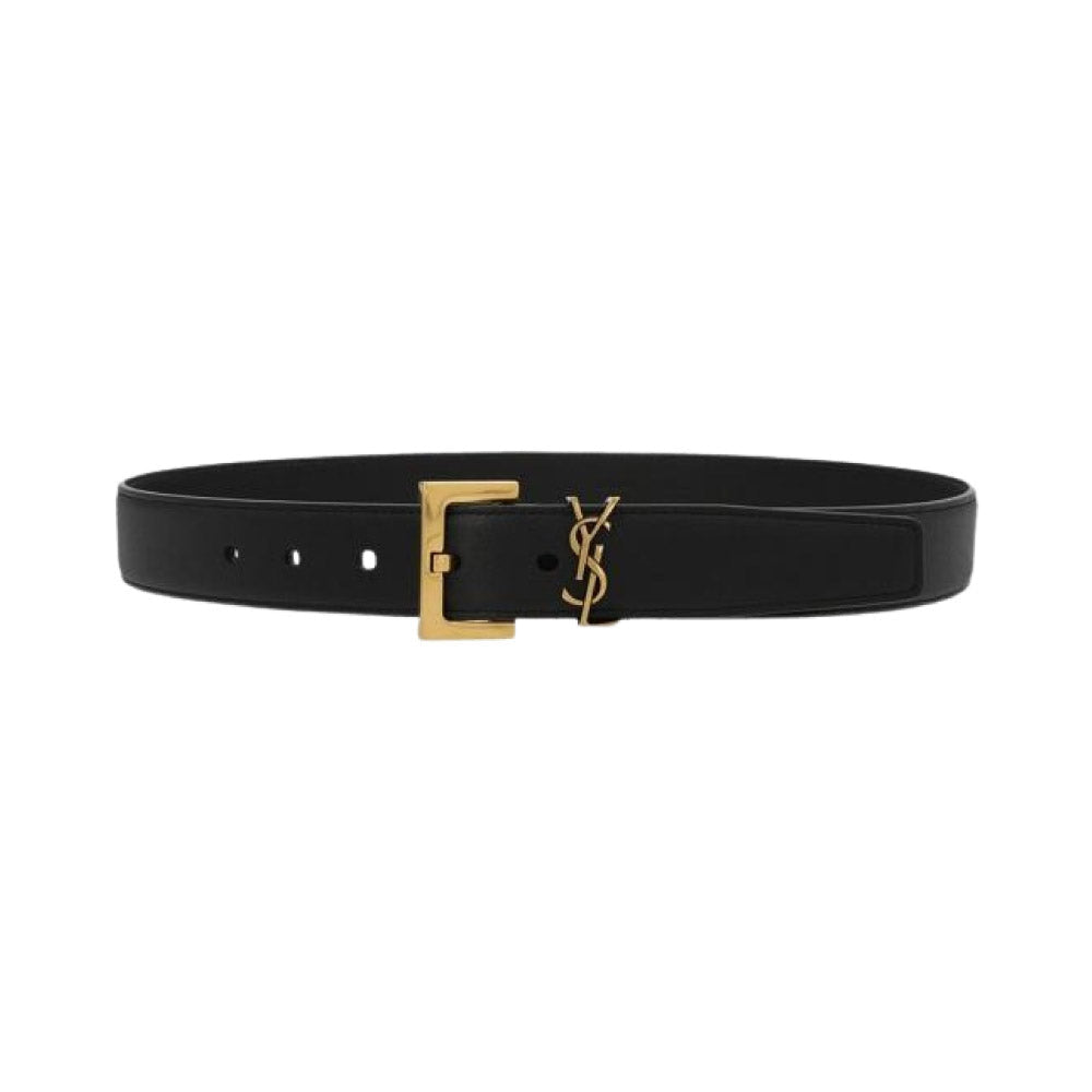 Saint Laurent 생로랑 카산드라 가죽 나로우 벨트