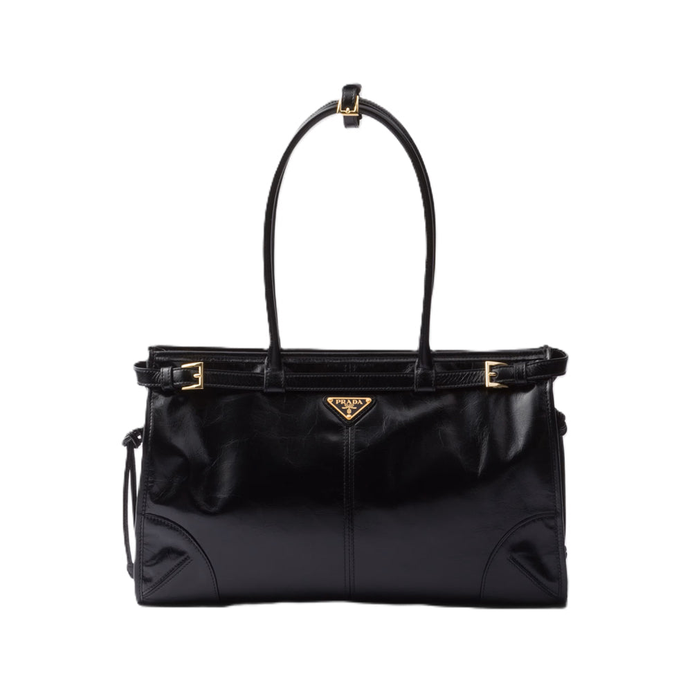 prada 프라다 보니 라지 레더 핸드백 블랙