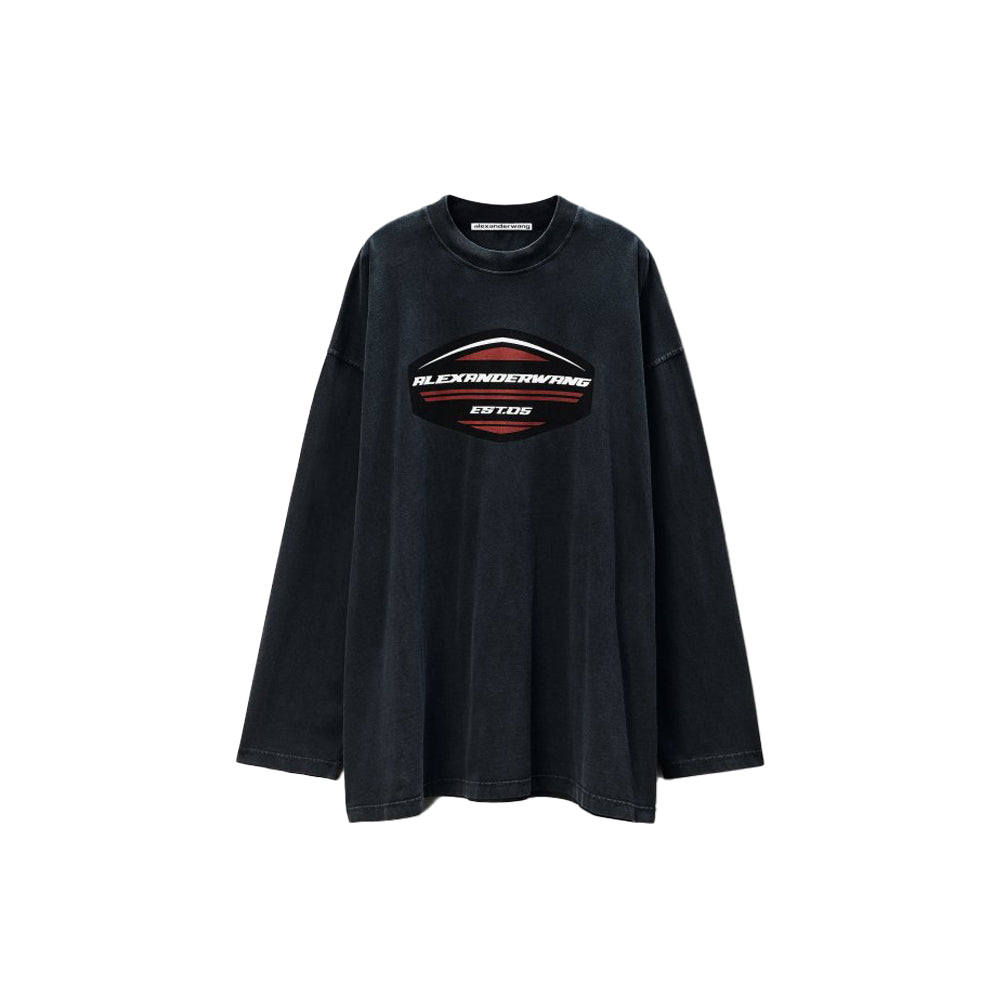 alexanderwang 알렉산더왕 오버사이즈 저지 긴소매 쉴드 그래픽 티셔츠 *국내배송*